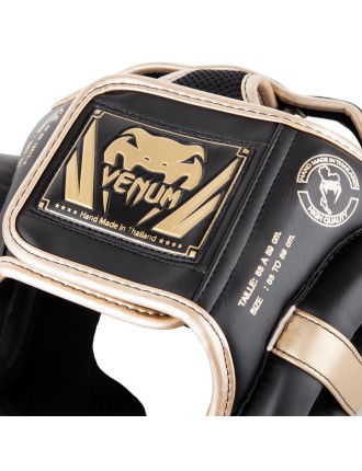 Top Choice Venum Elite Headgear - Black/Gold