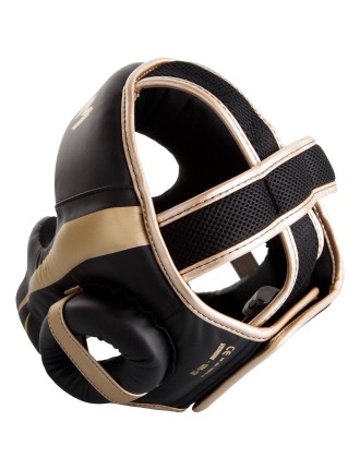 Top Choice Venum Elite Headgear - Black/Gold