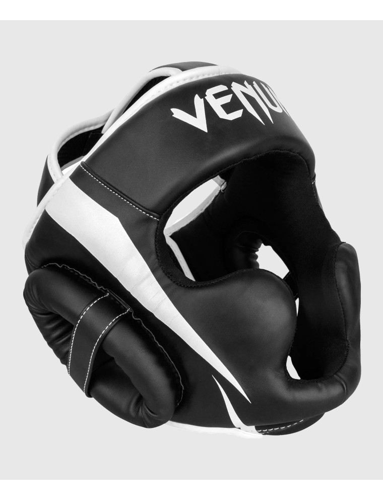 Top Choice Venum Elite Headgear - White/Black Latest Edition