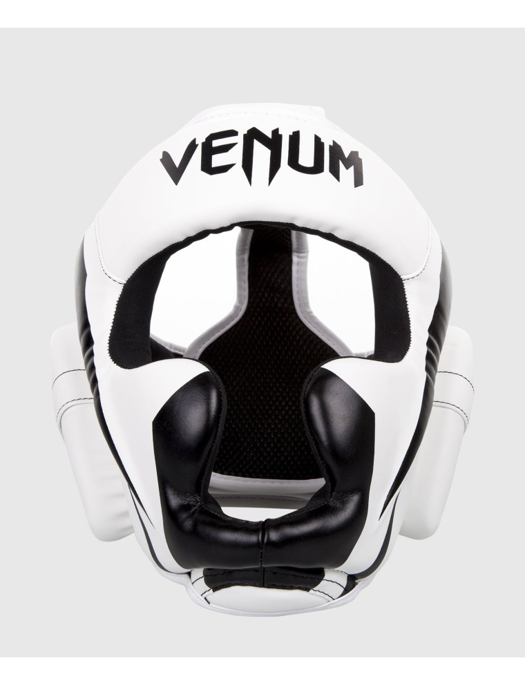 Top Choice Venum Elite Headgear - White/Black Limited Stock