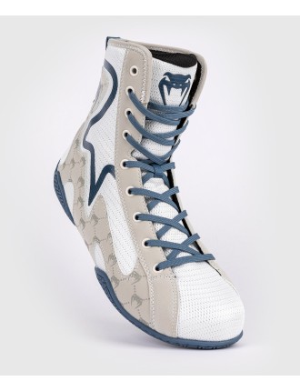 Top Choice Venum Elite Evo Monogram Boxing Shoes - White/Blue New Release