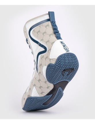 Top Choice Venum Elite Evo Monogram Boxing Shoes - White/Blue New Release