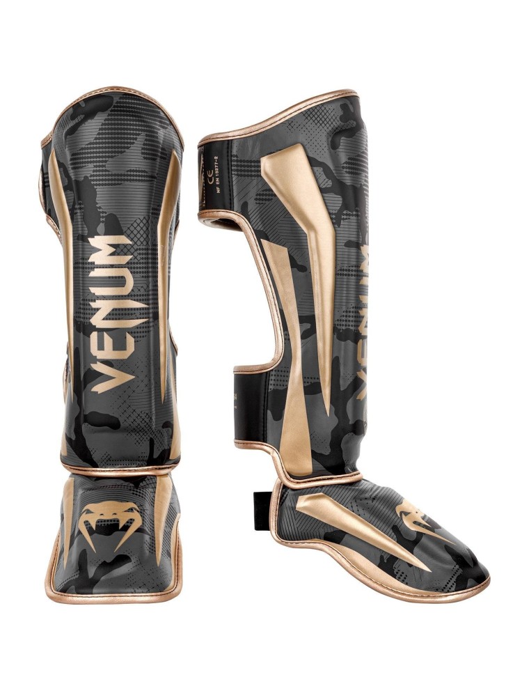 Top Choice Venum Elite Shin Guards - Dark camo/Gold Limited Stock