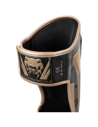 Top Choice Venum Elite Shin Guards - Dark camo/Gold Limited Stock