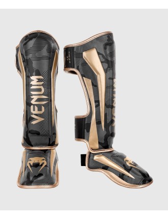 Top Choice Venum Elite Shin Guards - Dark camo/Gold Limited Stock