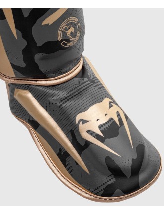 Top Choice Venum Elite Shin Guards - Dark camo/Gold Limited Stock