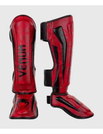 Top Choice Venum Elite Shin Guards - Red Camo Available for Immediate Shipping