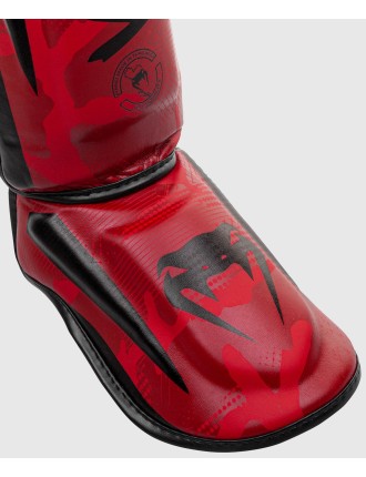 Top Choice Venum Elite Shin Guards - Red Camo Available for Immediate Shipping