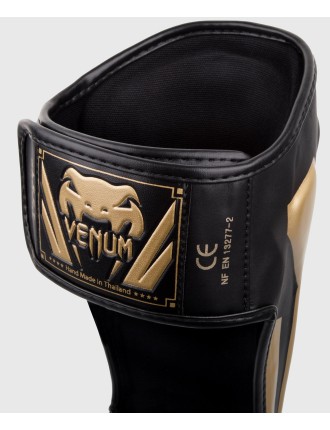 Top Choice Venum Elite Standup Shin guards - Black/Gold Ready for Shipment