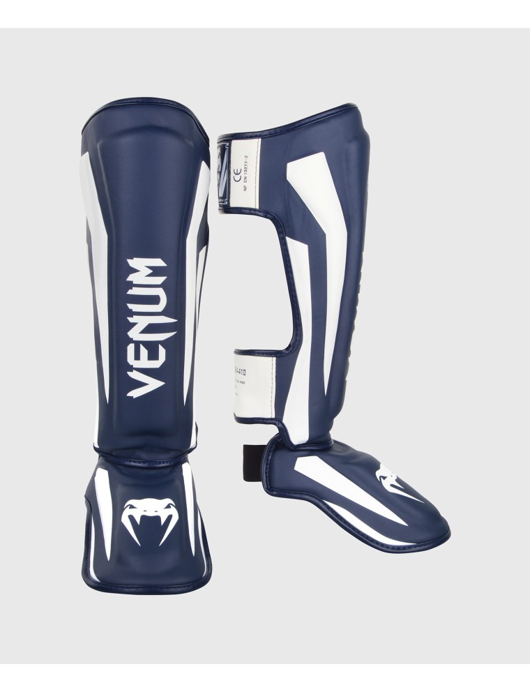 Top Choice Venum Elite Standup Shin guards - White/Navy Blue Hot New Item