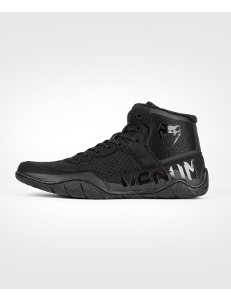 Top Choice Venum Elite Wrestling Shoes - Black/Black In Stock