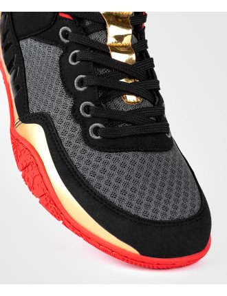 Top Choice Venum Elite Wrestling Shoes - Black/Gold/Red New Release