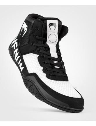 Top Choice Venum Elite Wrestling Shoes - Black/White Latest Edition