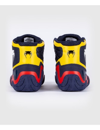 Top Choice Venum Elite Wrestling Shoes - Blue/Yellow On Hand Now