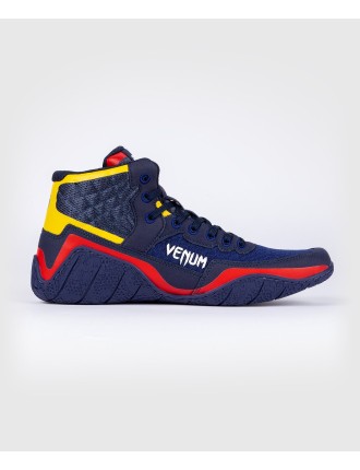 Top Choice Venum Elite Wrestling Shoes - Blue/Yellow On Hand Now