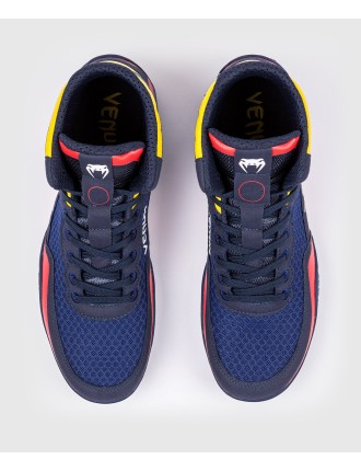 Top Choice Venum Elite Wrestling Shoes - Blue/Yellow On Hand Now