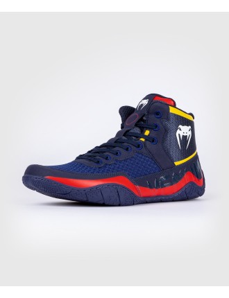 Top Choice Venum Elite Wrestling Shoes - Blue/Yellow On Hand Now