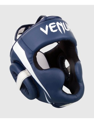 Top Choice Venum Elite Headgear - White/Navy Blue Just In