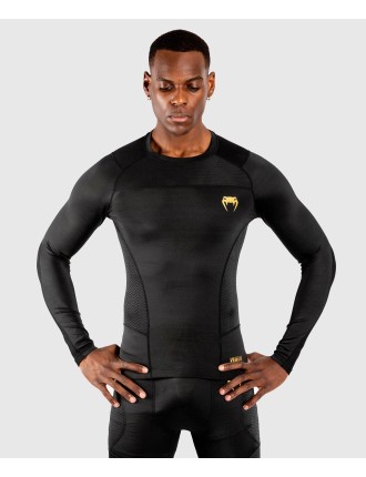 Top Choice Venum G-Fit Rashguard - Long Sleeves - Black/Gold Latest Edition