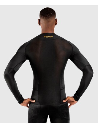 Top Choice Venum G-Fit Rashguard - Long Sleeves - Black/Gold Latest Edition