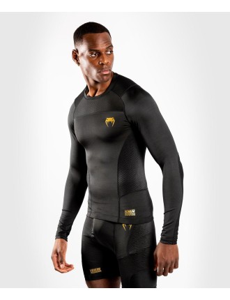 Top Choice Venum G-Fit Rashguard - Long Sleeves - Black/Gold Latest Edition