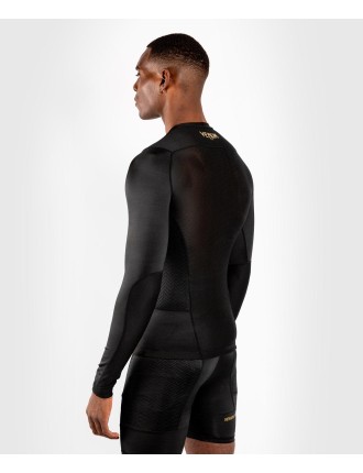 Top Choice Venum G-Fit Rashguard - Long Sleeves - Black/Gold Latest Edition