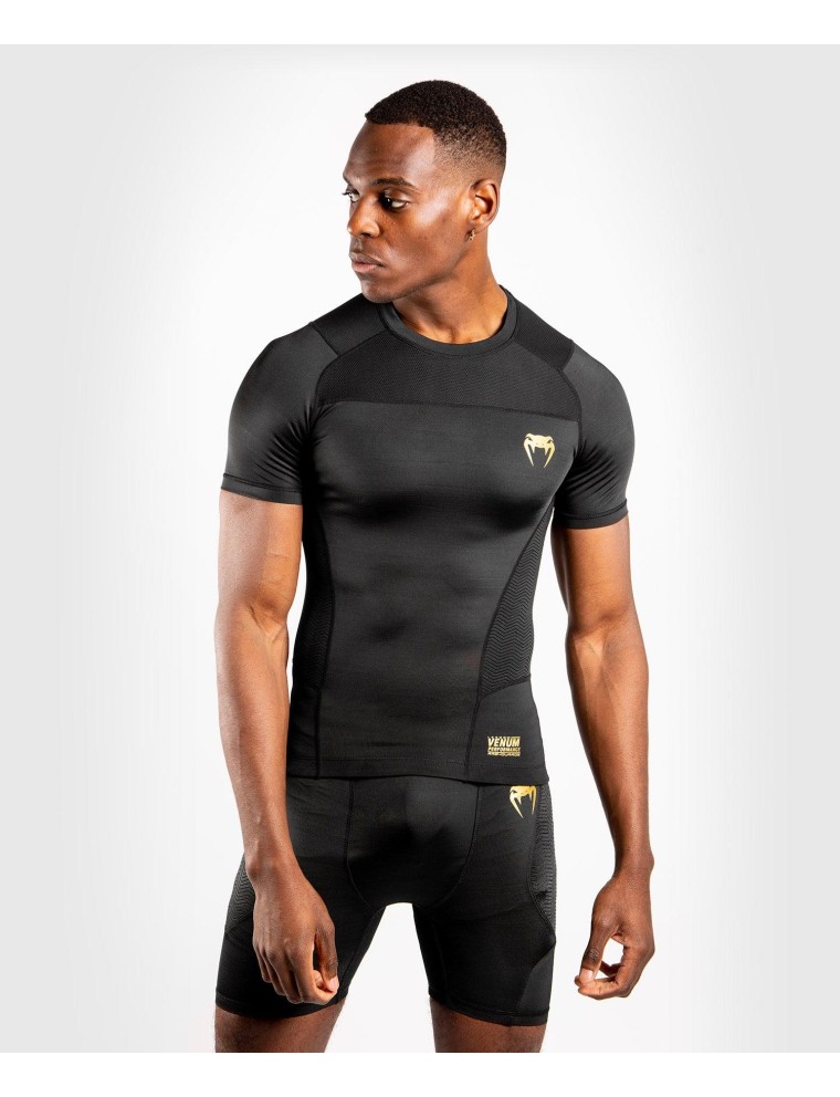 Top Choice Venum G-Fit Rashguard - Short Sleeves - Black/Gold Fresh Release