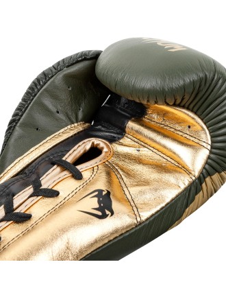 Top Choice Venum Giant 2.0 Pro Boxing Gloves Linares Edition - With Laces - Khaki/Black/Gold Fresh Release