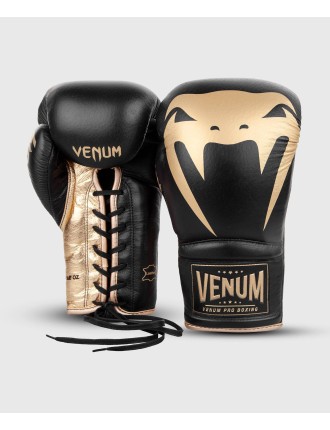 Top Choice Venum Giant 2.0 Pro Boxing Gloves - With Laces - Black/Gold New Collection