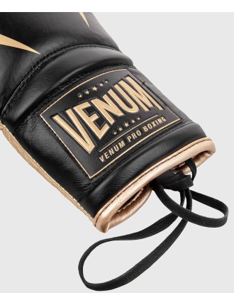 Top Choice Venum Giant 2.0 Pro Boxing Gloves - With Laces - Black/Gold New Collection