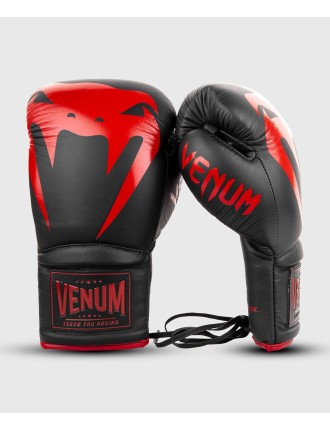 Top Choice Venum Giant 2.0 Pro Boxing Gloves - With Laces - Black/Red New Stock