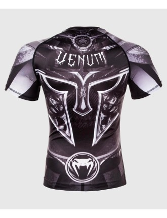 Top Choice Venum Gladiator 3.0 Rashguard - Black/White - Short Sleeves Immediate Availability