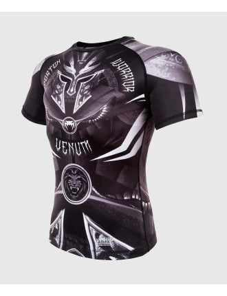 Top Choice Venum Gladiator 3.0 Rashguard - Black/White - Short Sleeves Immediate Availability