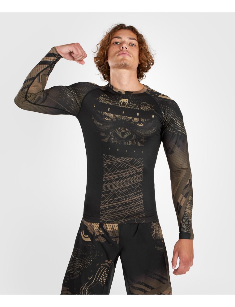 Top Choice Venum Gorilla Jungle Rashguard Long Sleeves - Black/Sand