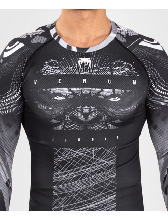 Top Choice Venum Gorilla Jungle Rashguards Long Sleeves - Black/White Hot New Item