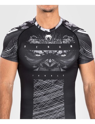 Top Choice Venum Gorilla Jungle Rashguards Short Sleeves - Black/White New Collection