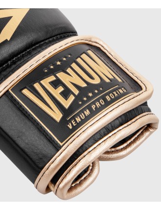 Top Choice Venum Hammer Pro Boxing Gloves Velcro - Black/Gold On Hand Now