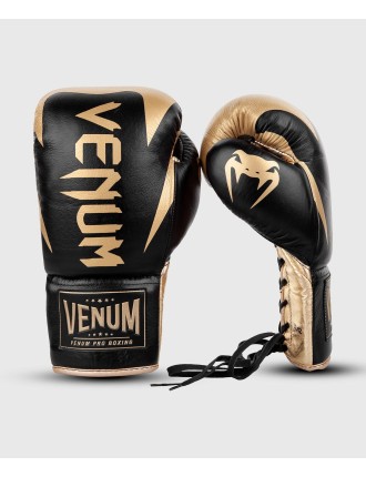 Top Choice Venum Hammer Pro Boxing Gloves - With Laces - Black/Gold Just Launched