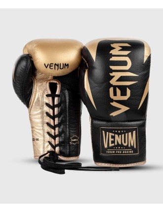 Top Choice Venum Hammer Pro Boxing Gloves - With Laces - Black/Gold Just Launched