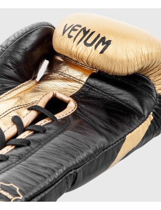 Top Choice Venum Hammer Pro Boxing Gloves - With Laces - Black/Gold Just Launched