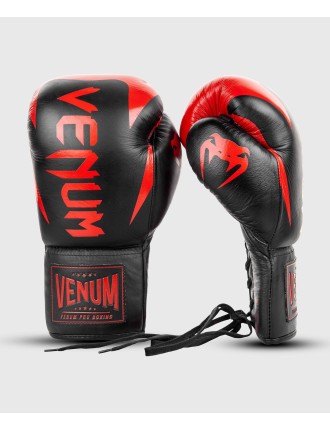 Top Choice Venum Hammer Pro Boxing Gloves - With Laces - Black/Red