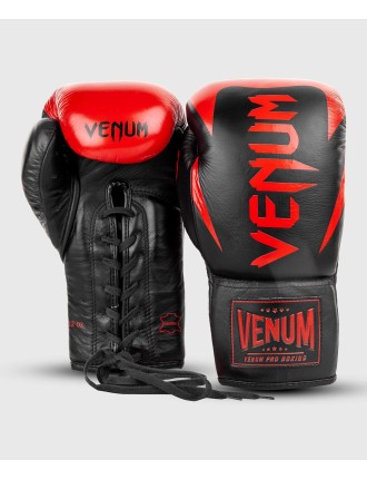 Top Choice Venum Hammer Pro Boxing Gloves - With Laces - Black/Red