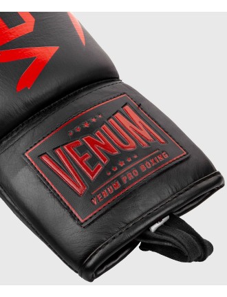 Top Choice Venum Hammer Pro Boxing Gloves - With Laces - Black/Red