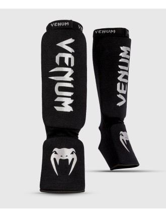 Top Choice Venum Kontact Shin Guards - Black/Silver Immediate Availability