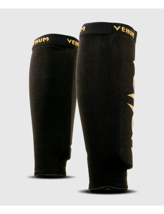 Top Choice Venum Kontact Shin Guards - without foot - Black/Gold New Release