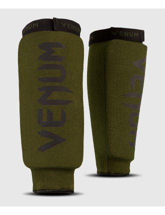 Top Choice Venum Kontact Shin Guards - without foot - Khaki/Black Ready for Shipment