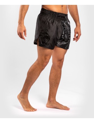 Top Choice Venum Logos Muay Thai Shorts - Black/Black On Hand Now