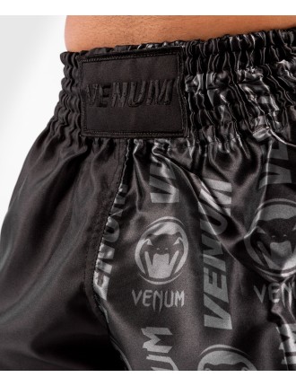 Top Choice Venum Logos Muay Thai Shorts - Black/Black On Hand Now