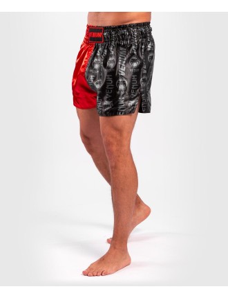 Top Choice Venum Logos Muay Thai Shorts - Black/Red Fresh Release