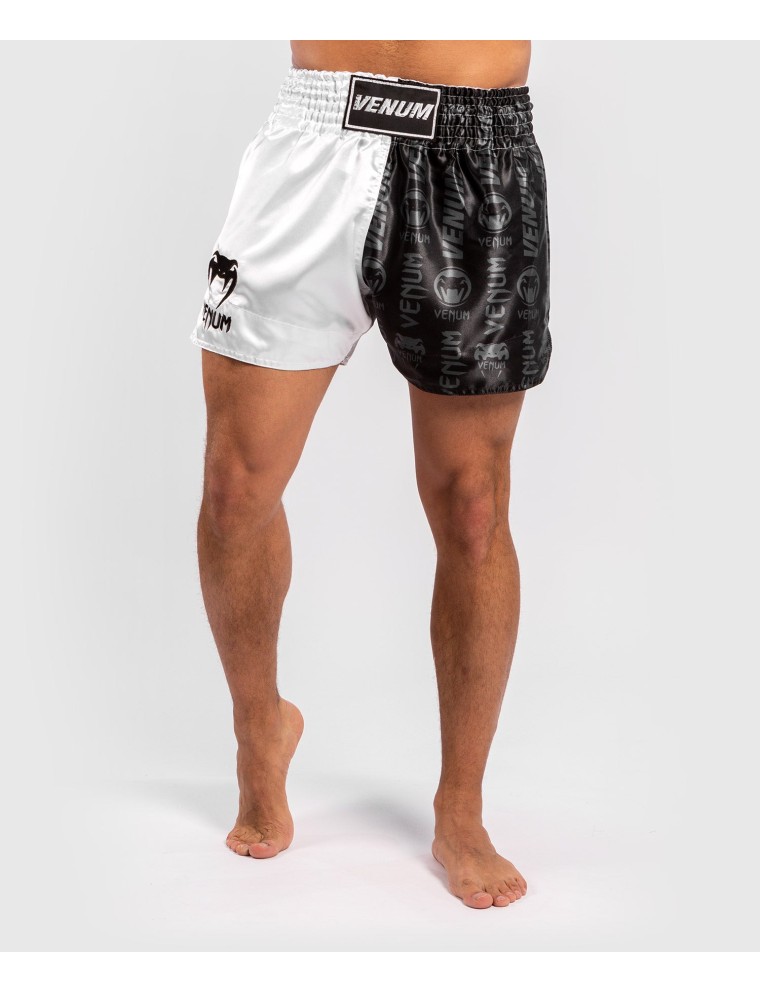 Top Choice Venum Logos Muay Thai Shorts - Black/White Limited Stock